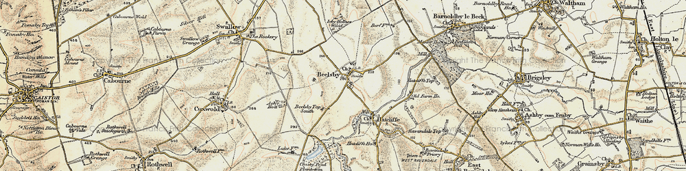 Old map of Beelsby in 1903-1908