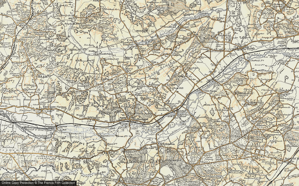 Old Map of Beenham, 1897-1900 in 1897-1900