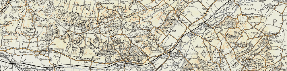 Old map of Beenham in 1897-1900