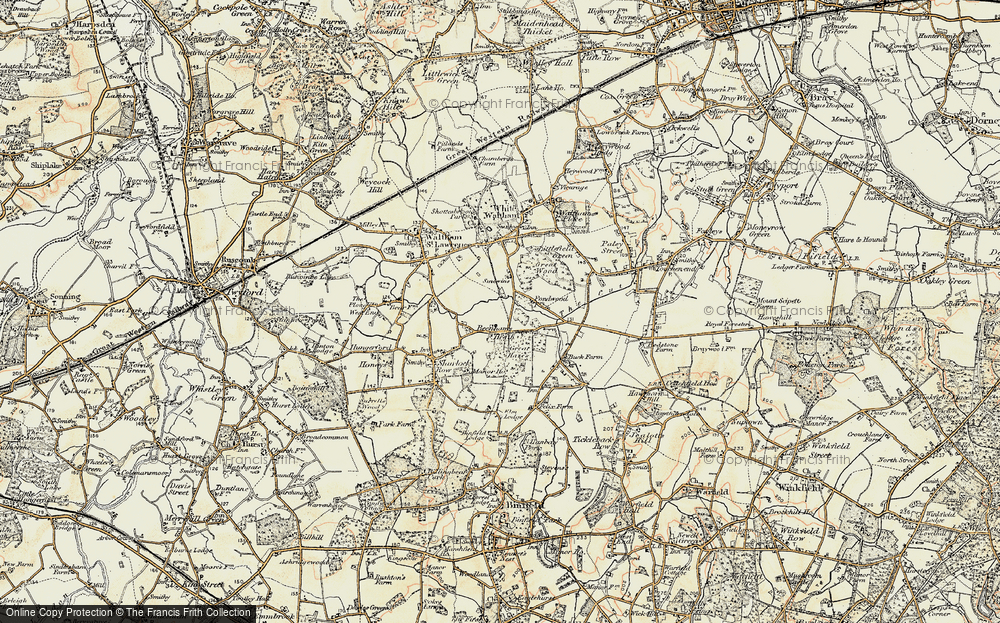 Old Map of Historic Map covering Buck Farm Ho in 1897-1909