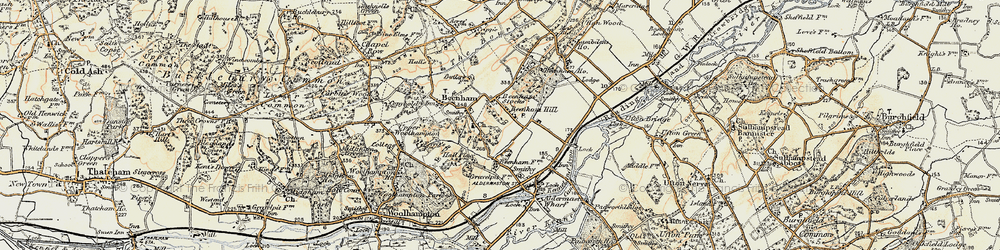 Old map of Beenham Stocks in 1897-1900