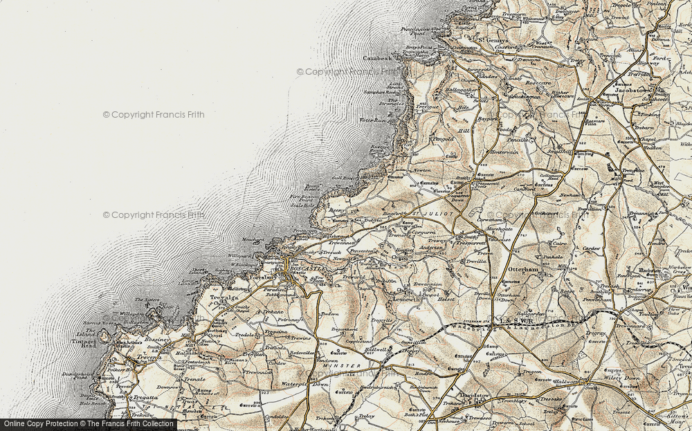 Old Map of Historic Map covering Buckator in 1900