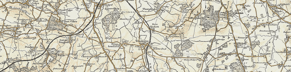 Old map of Beer Hackett in 1899
