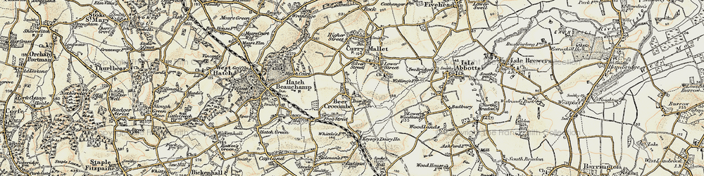 Old map of Beercrocombe in 1898-1900