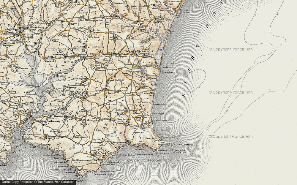 Old Map of Historic Map covering Tinsey Head in 1899