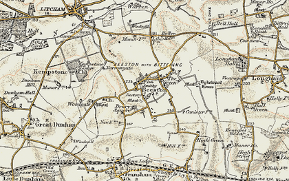 Old map of Beeston in 1901-1902