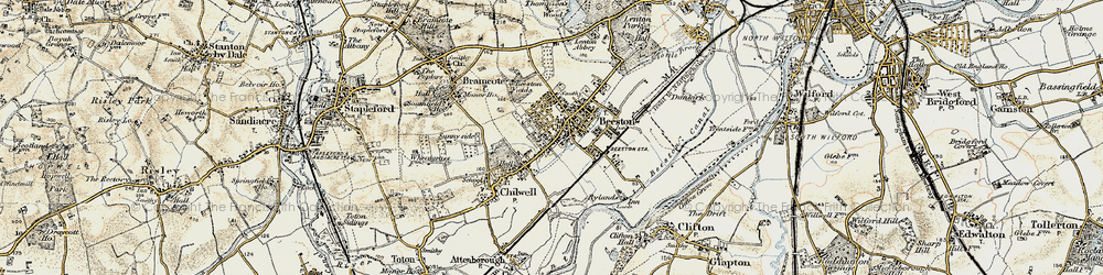 Old map of Beeston in 1902-1903