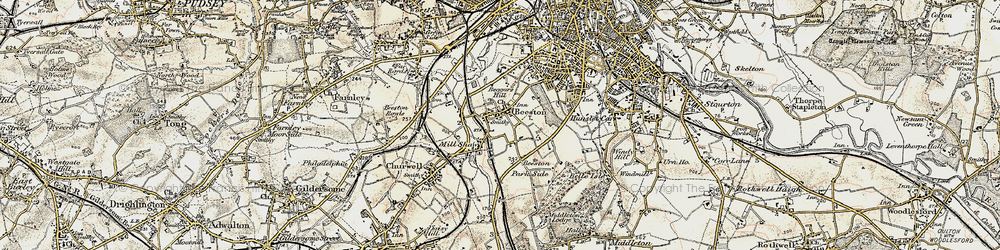 Old map of Beeston in 1903