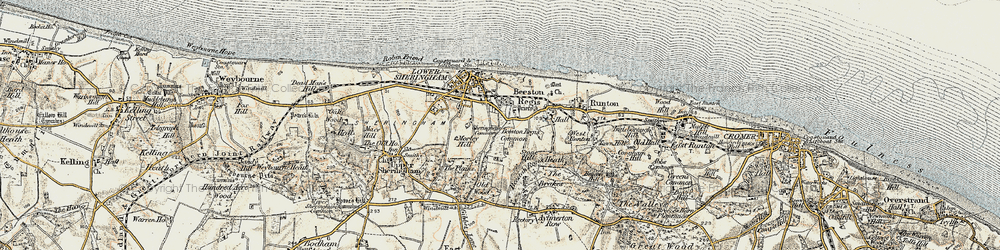 Old map of Beeston Regis in 1901-1902