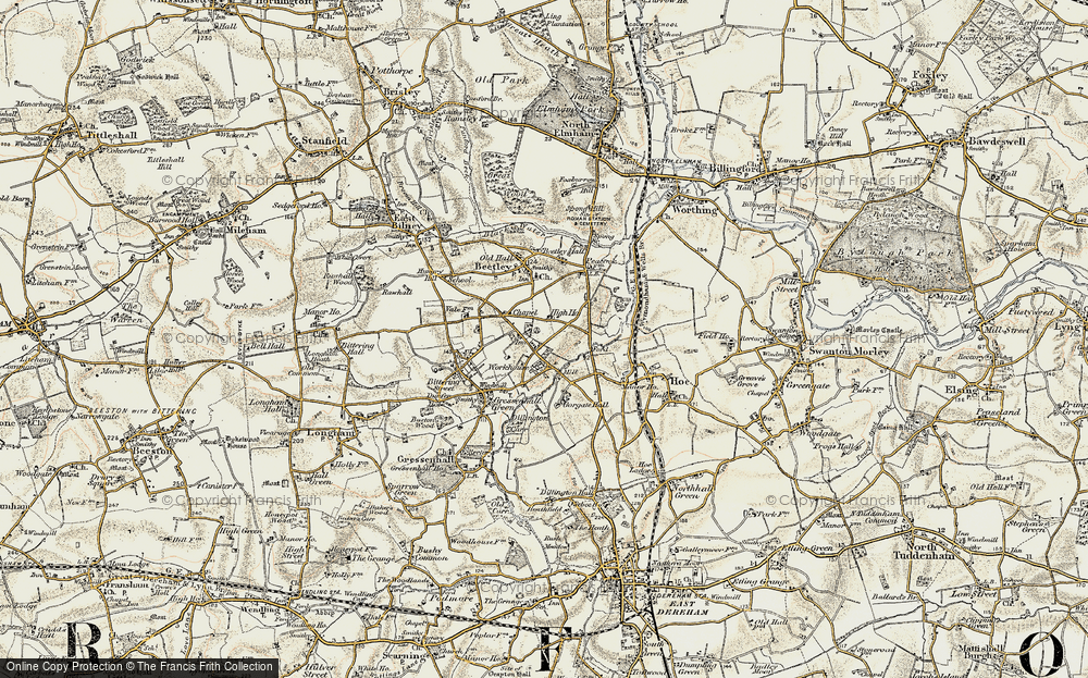 Old Map of Beetley, 1901-1902 in 1901-1902