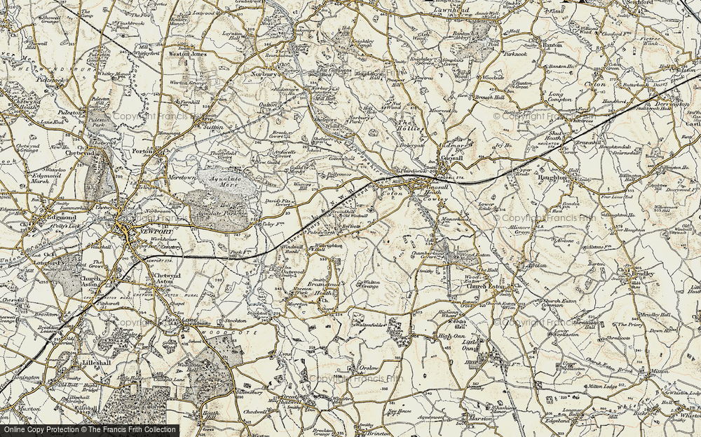 Old Map of Historic Map covering Broadhill in 1902