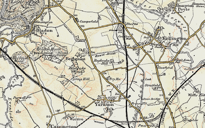 Old map of Begbroke in 1898-1899