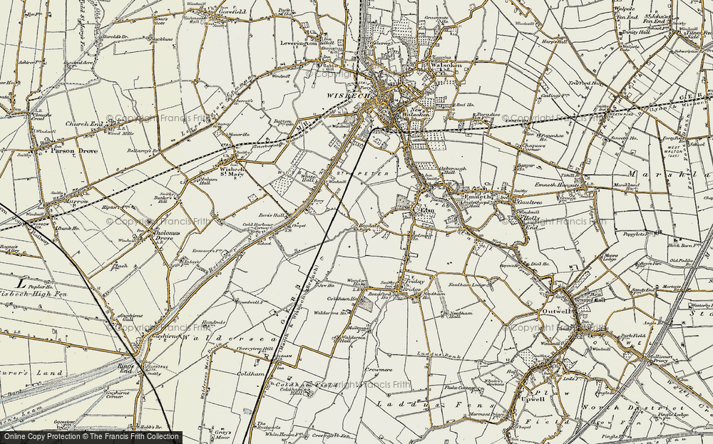 Old Map of Historic Map covering White Hall in 1901-1902