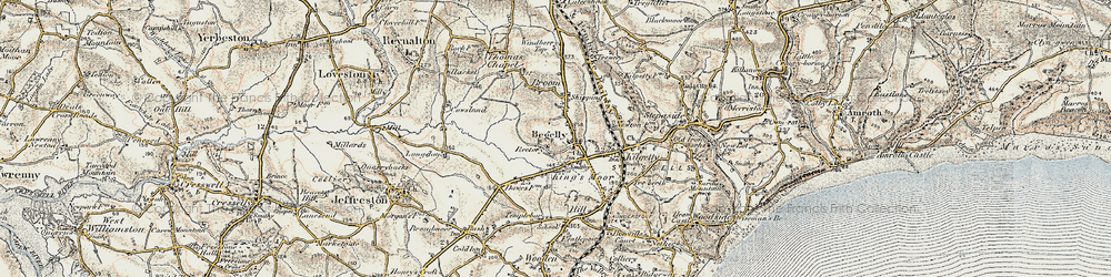 Old map of Begelly in 1901