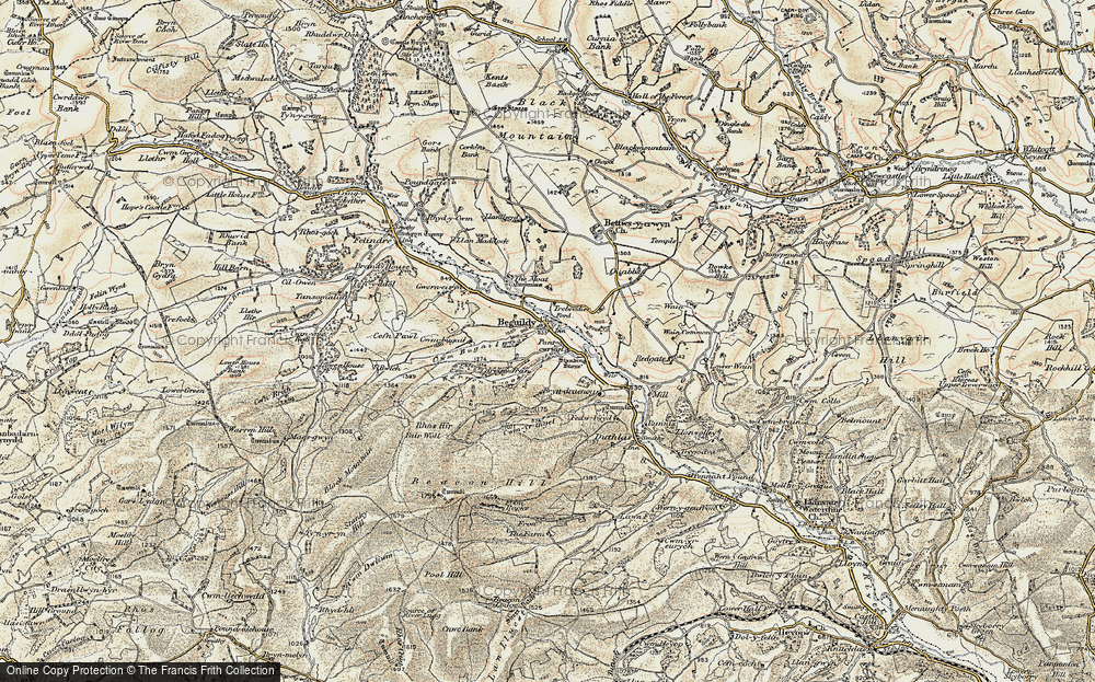 Old Map of Historic Map covering Bryndraenog in 1901-1903