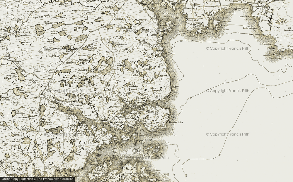 Old Map of Beinn Casgro, 1909-1911 in 1909-1911