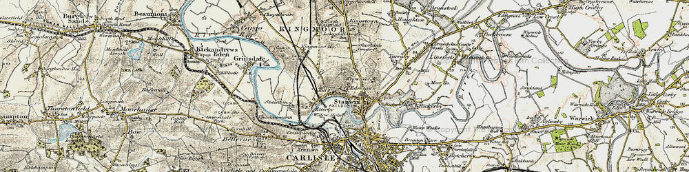 Old map of Belah in 1901-1904