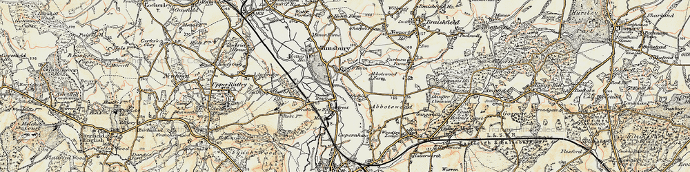 Old map of Abbotswood in 1897-1909
