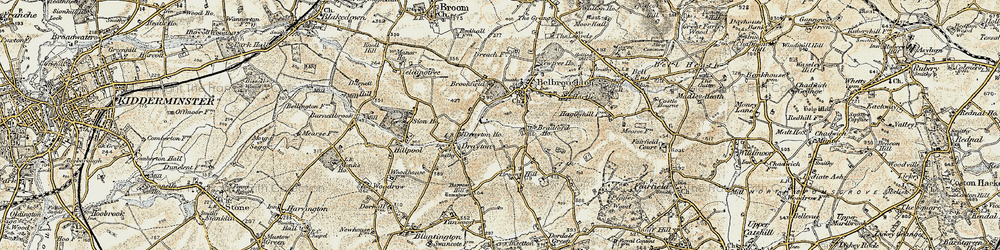 Old map of Belbroughton in 1901-1902