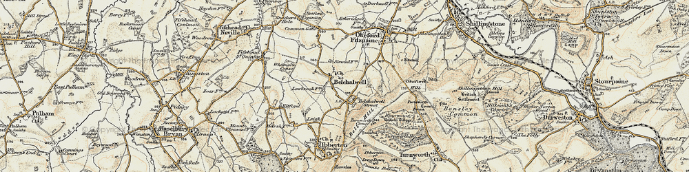 Old map of Belchalwell in 1897-1909