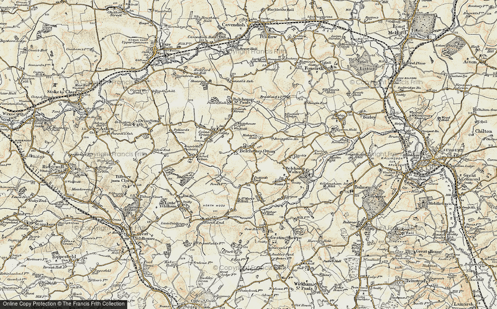 Old Map of Belchamp Otten, 1898-1901 in 1898-1901
