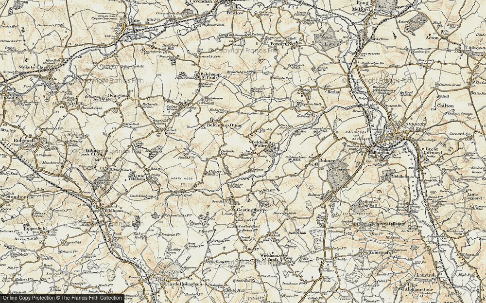 Old Map of Belchamp Walter, 1898-1901 in 1898-1901