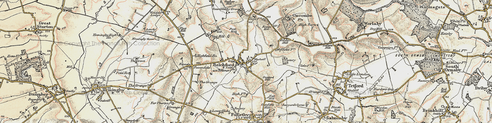 Old map of Belchford in 1902-1903