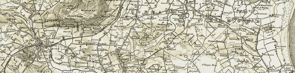 Old map of Balearn in 1909-1910