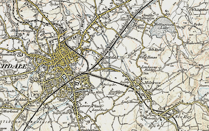 Old map of Belfield in 1903