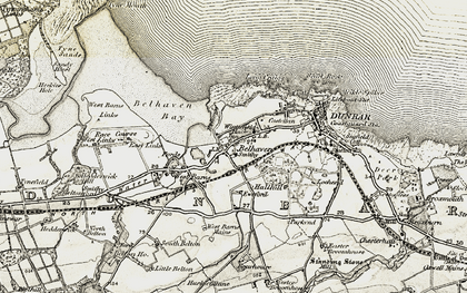 Old map of Belhaven in 1901-1906