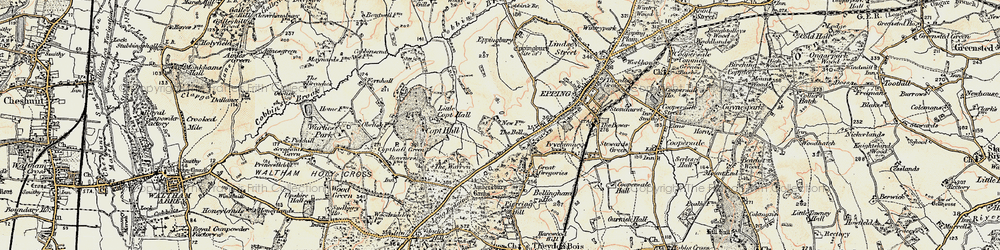 Old map of Bell Common in 1897-1898