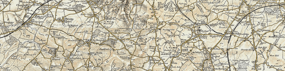 Old map of Bell Heath in 1901-1902