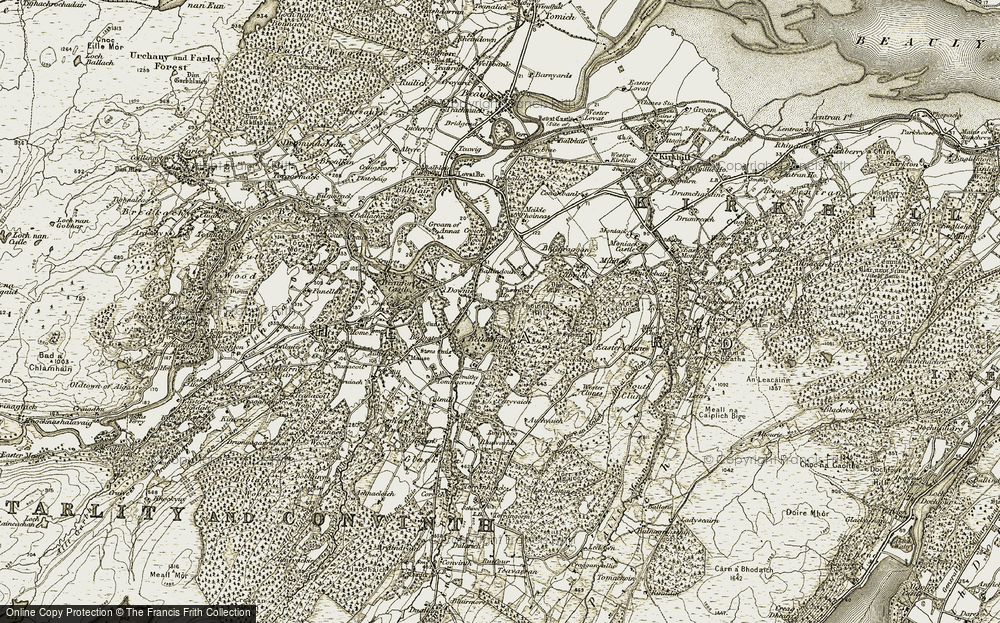 Old Map of Historic Map covering Black Wood in 1908-1912