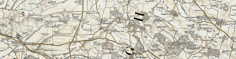 Old map of Whip Ridding Cott in 1902-1903