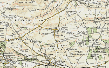 Old map of Bellerby in 1904