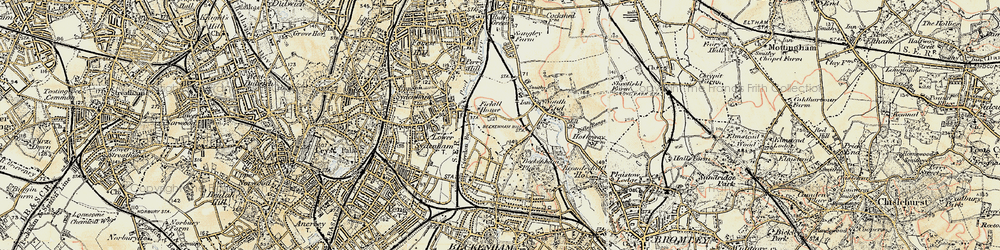 Old map of Beckingham Place Park in 1897-1902