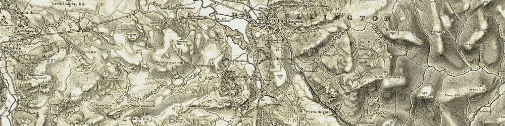 Old map of Auchenroy Hill in 1904-1905