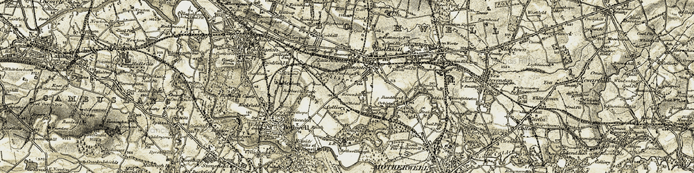 Old map of Bellshill in 1904-1905