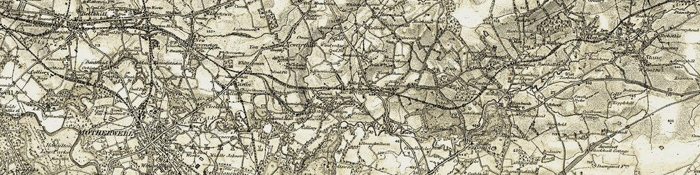 Old map of Bellside in 1904-1905