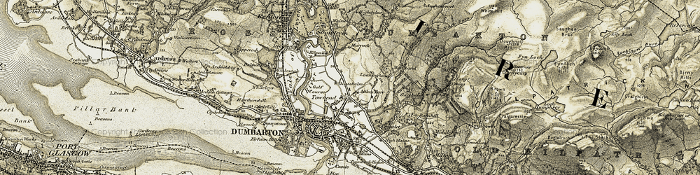 Old map of Bellsmyre in 1905-1907
