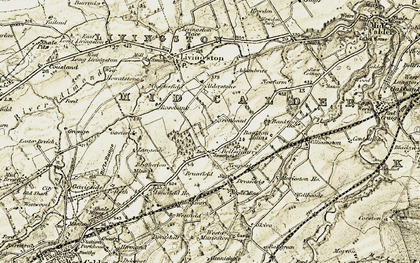 Old map of Bellsquarry in 1904-1905