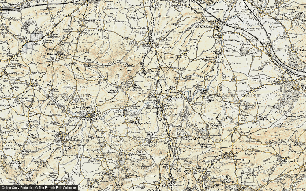 Old Map of Belluton, 1899 in 1899
