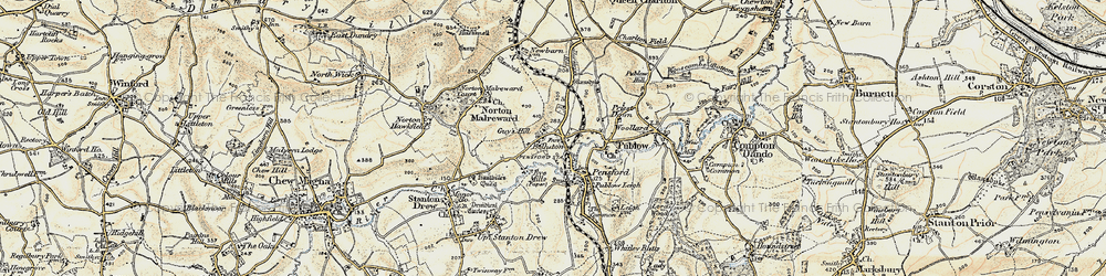 Old map of Belluton in 1899
