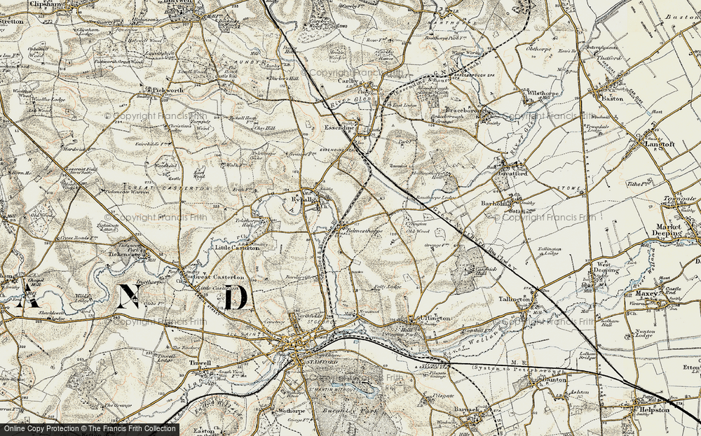 Old Map of Historic Map covering Newstead in 1901-1903