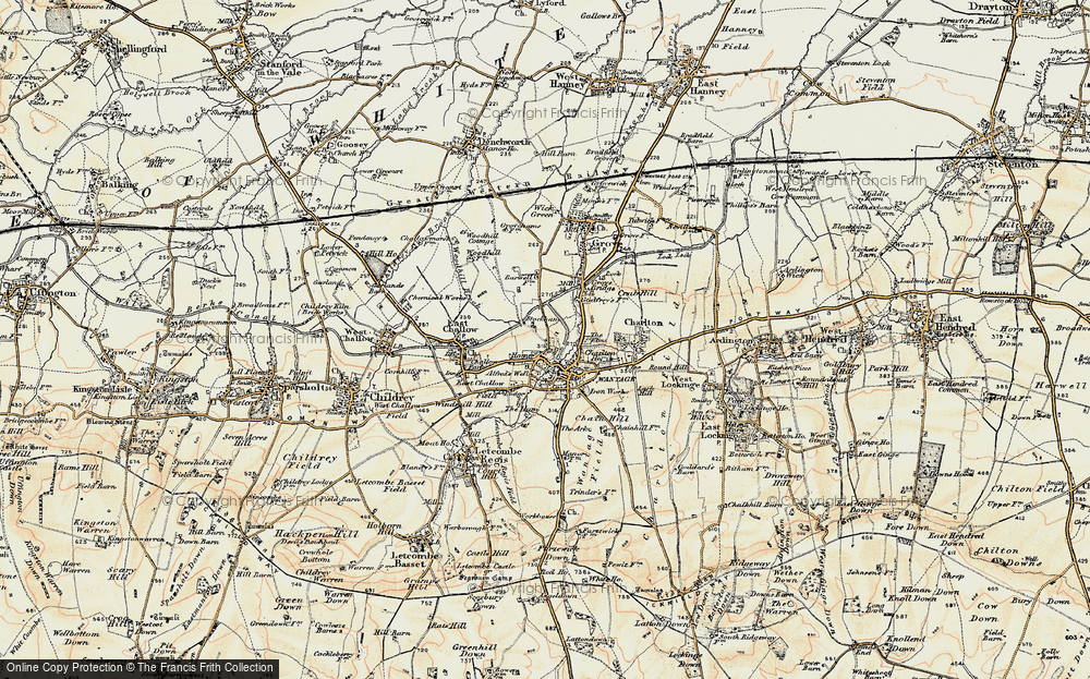 Old Map of Historic Map covering Woodhill Brook in 1897-1899