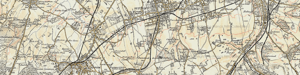 Old map of Belmont in 1897-1909