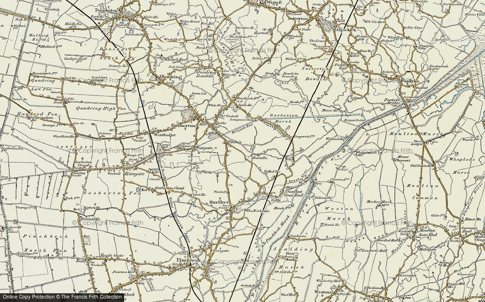 Old Map of Historic Map covering Bendike Ho in 1902-1903