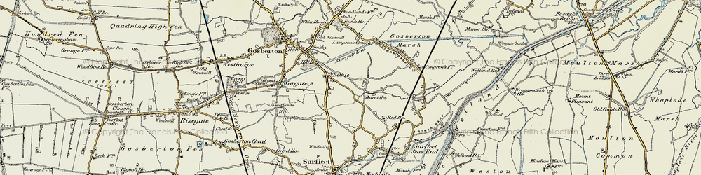Old map of Belnie in 1902-1903