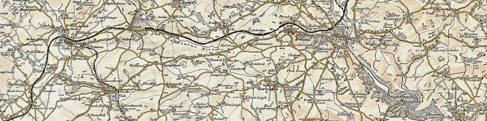 Old map of Belsford in 1899