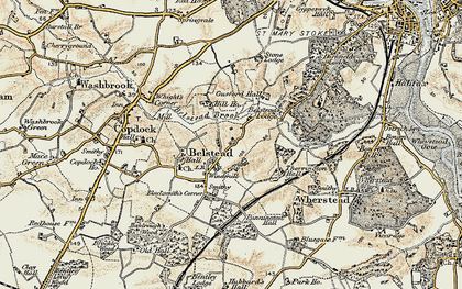 Old map of Belstead in 1898-1901